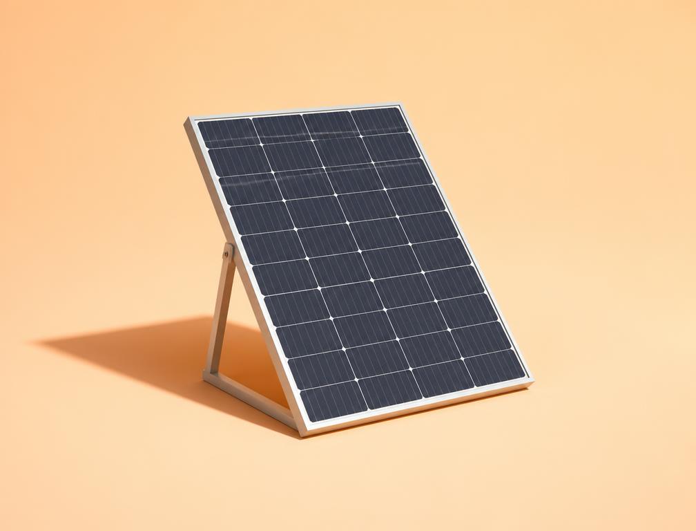 Solarpanel im warmen Morgenlicht